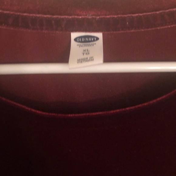 Red maroon velvet flowy tee - Picture 2 of 2